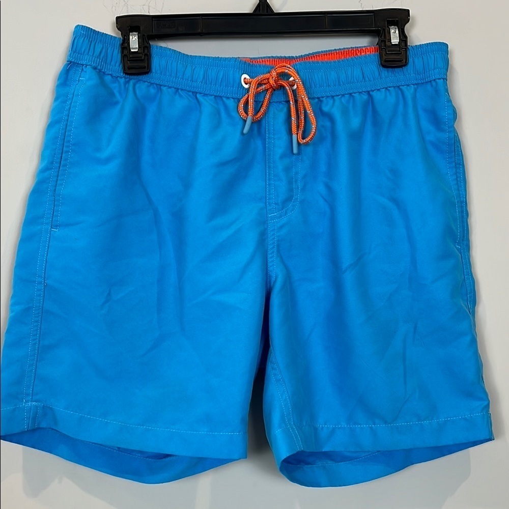 Maamgic Swim Trunks Shorts Lined Bright Blue Mesh Size Medium Quick Dry
